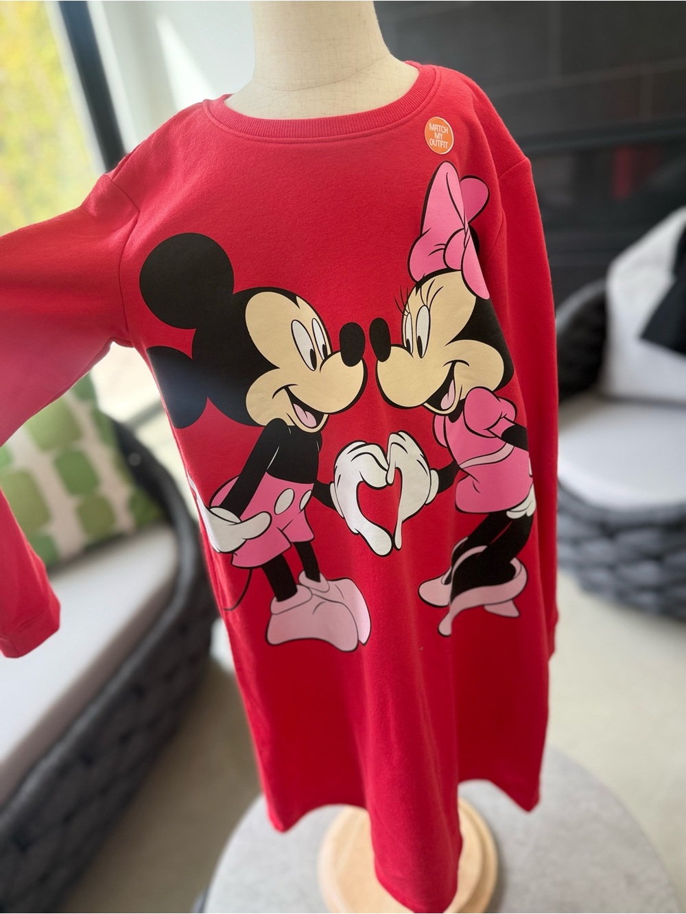 Red Minnie & Mickey valentines Graphic sweater Dress
